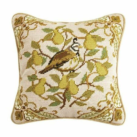 PUESTA EN ESCENA 12 x 12 in. Partridge Needle Point Pillow PU3125023